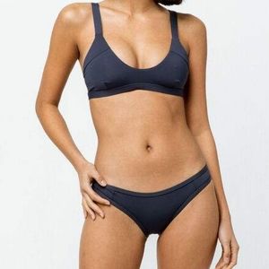 TAVIK NWT Coco Ali Navy Blue Textured Bikini Set L